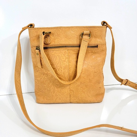 Steve Madden Handbags - Steve Madden Thea Convertible Top Handle Tooled Leather Bag